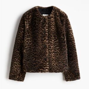 Leopard Print Faux Fur Jacket